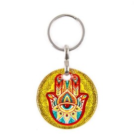 496 - Hamsa Hand, Hand of Fatima & Lucky Evil Eye Keyring Bag Hanger Protection and Good Luck