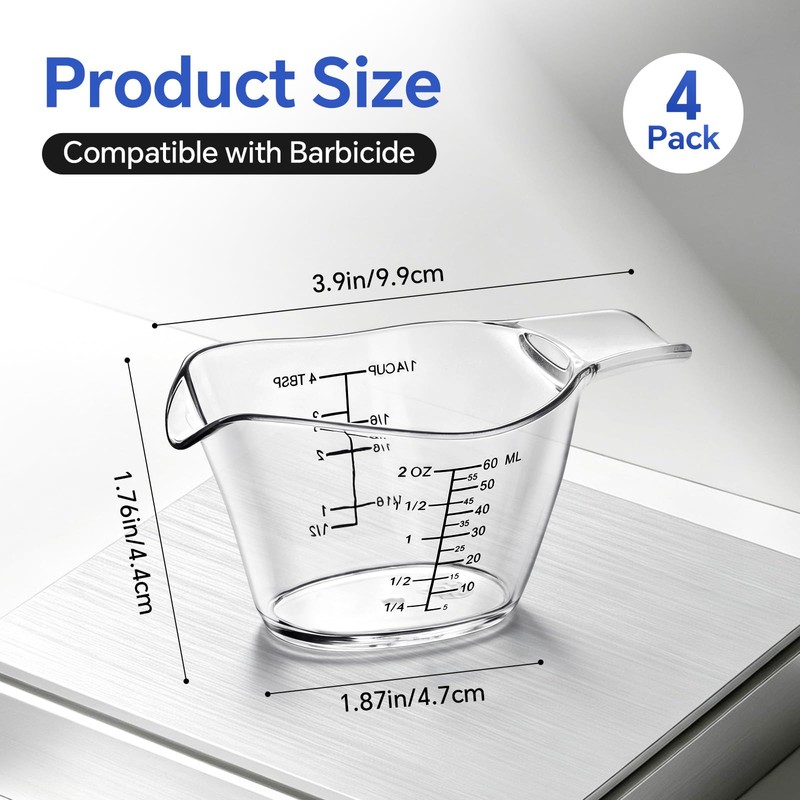 2 oz Measuring Cup Compatible with Barbicide Cup, 4 PCS