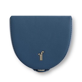 Forest & Firth Trevi Leather Tray Coin Purse | Full-Grain Nappa Leather | Coin Purse for Men & Women | Classic Design | Gift Box (Evening Blue)