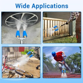 Dual Turbo Nozzle Pressure Washer, 360° Rotating Turbo Nozzle with 1/4" Quick Connector for Power Washer, 2.5 Orifice Twin Turbo Nozzle, 4000 PSI Max, 4-6 GPM (Blue)