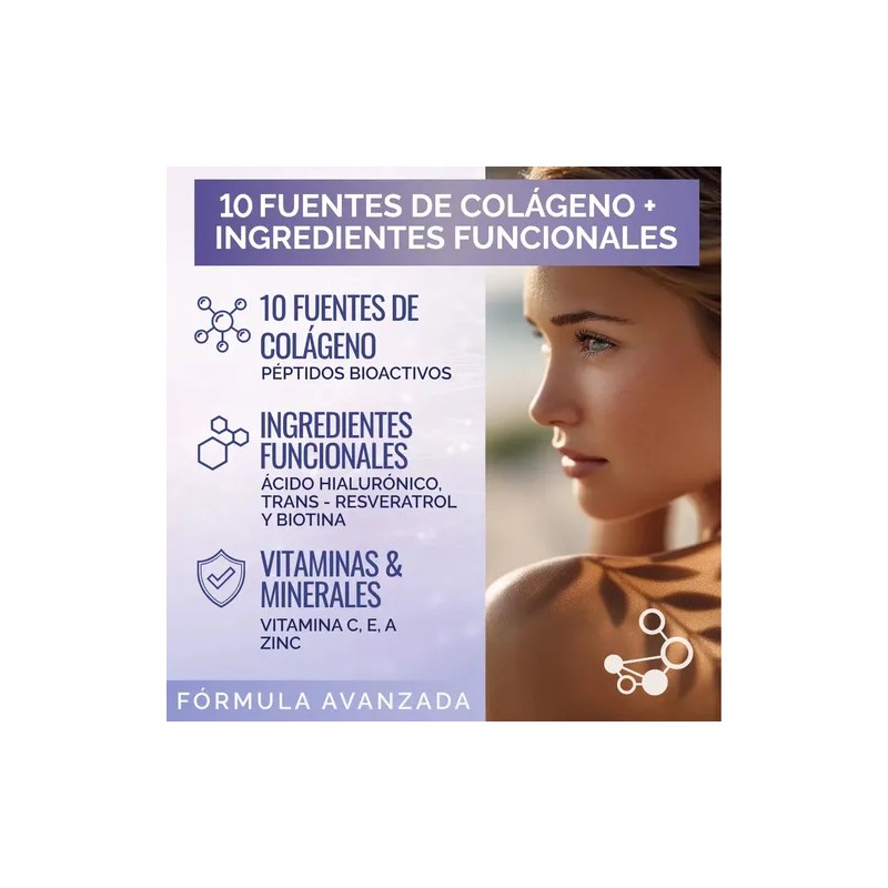 Colageno Hidrolizado 10 Tipos Premium. Peptidos Bioactivos. Oby Collagen 10