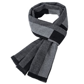 Justay Sowarm Winter Mens Scarf Cashmere Feel Scarves Warm Soft Fashion Business Plaid Scarf Gifts for Men