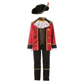 Lito Angels Pirate Captain Fancy Dress Up Costume Outfit Set with Hat and Jacket for Kids Boys Age 12-13 Years