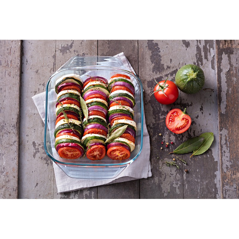 Pyrex Optimum Glass Rectangular Roaster High Resistance Easy Grip 27x17