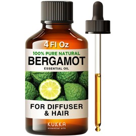 KUKKA essential oils Bergamot Essential Oil for Diffuser & Tea Tree Oil for Skin Set - 100% Natural Aromatherapy Grade Essential Oils Set - 2x4 fl oz - Kukka