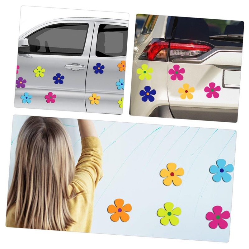 Kisangel 24Pcs Magnetic Flower Stickers for Car Fridge Cute DIY