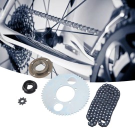 T8F 54T Tooth Rear Dirve Sprocket Kit with 116 Link Drive Chain, 9T Sprocket, 54T Chainring, Connector and Toothless Freewheel for ATV Quad Pit Dirt Bike Kids Mini Moto Pocket Bike