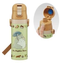 Skater SDC4-A Children's Stainless Steel Water Bottle, Direct Drinking 16.5 fl oz (470 ml), My Neighbor Totoro Cat Bass, Sanrio, Children's Friendly, Lightweight Type, Cold Insulated, Sports Bottle,