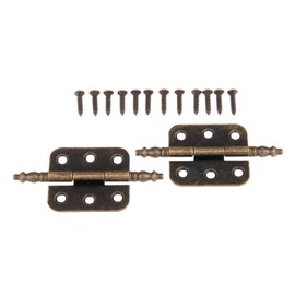 Dophee Flat Hinges, Clothing Hinges, Wooden Box Hinges, Antique Style, Handicraft, Parts, Metal Fittings, Screws, Pack of 2