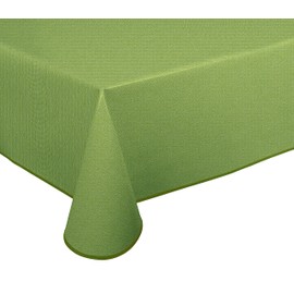 BEAUTEX Oilcloth Tablecloth Wipe Clean Non-Slip with Piping Band Square Round Oval Motif Choice of Colours (Linen Texture Green, Square 130 x 160 cm)
