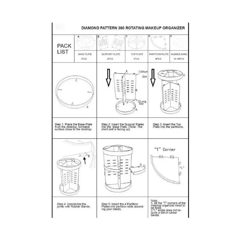 RIVERSOFY Organizador Giratorio De Acrílico Transparente P/maquillaje