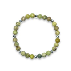 Majas Perlen Peridot Armband Perlen echt 6mm mit Sterling Silber 925 Perlen - passend Größen 15-17cm - Handmade Perlenarmband Freude Toleranz Gelassenheit - Spiritueller Schmuck Damen