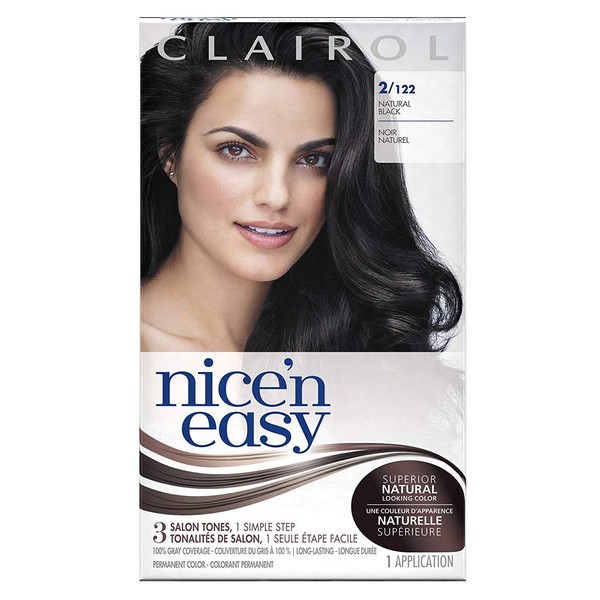 Clairol Nice 'n Easy Permanent Color, 2/122 Natural Black 1 ea (Pack of 2)