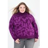 Ulla Popken Women's Letter Inlay Jumper, Purple