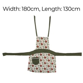 Green And Red Festive Apron Christmas Dinner Cotton With Pockets Holly Range