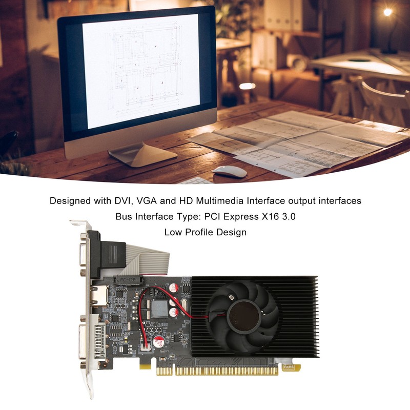 Desktop Graphics Card 4GB DDR3 128bit 700/1400MHz DVI HD VGA