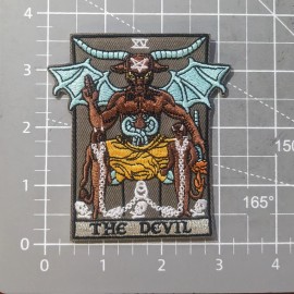 Unbranded The Devil Patch Tarot Card Satan Goth Punk Embroidered Iron On Patch 3.75x3.25"