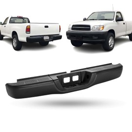 Rear Bumper Steel Bumper Compatible with 2000 2001 2002 2003 2004 2005 2006 Toyota Tundra with Tow Hitch, Texsure Black