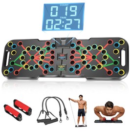 Push Up Board, with Automatic Count & Timer, 41 Push Up Bar, Updated Foam Handles, Portable Home Workout Equipment, Push Up Strength Training Equipment