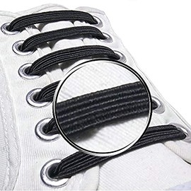 Pack of 20 elastic laces without ties, black