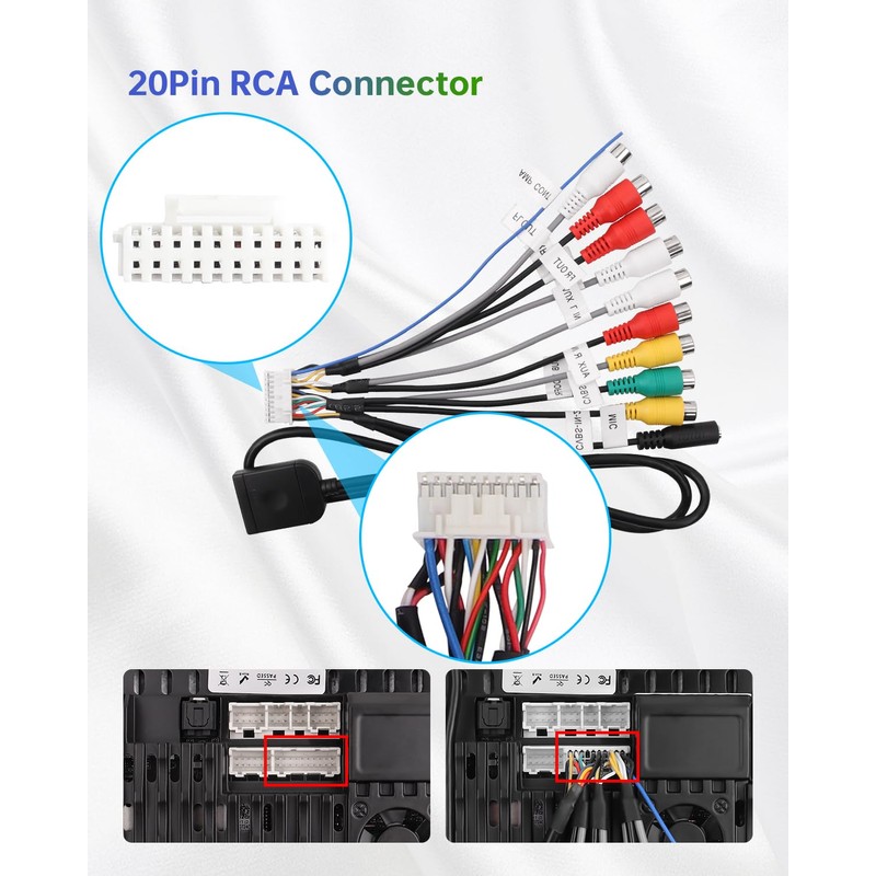 20Pin Android Car Stereo RCA Wiring Harness Adapter with 4G