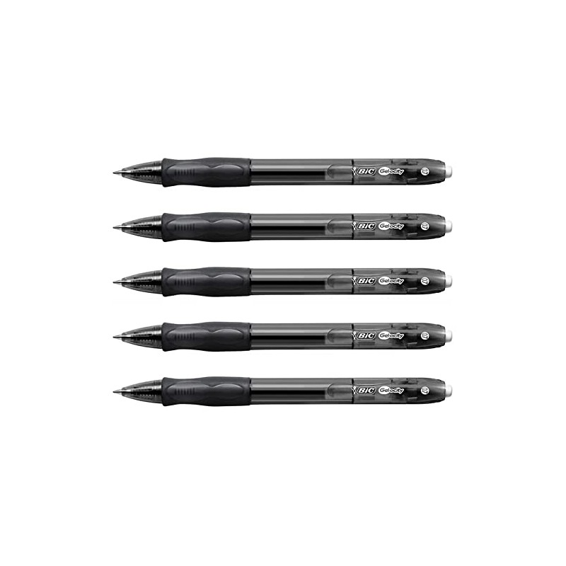 BIC Gelocity Retractable Gel Pen Medium Tip 0.7mm Black (Pack