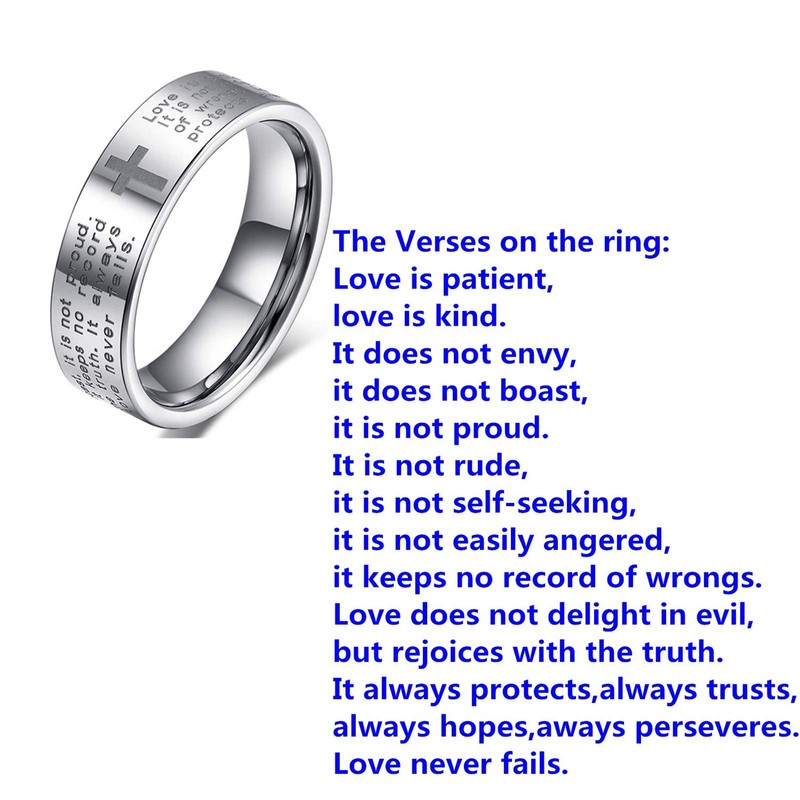 Fashion Month Womens 4mm Tungsten Carbide White Ring Engraved English