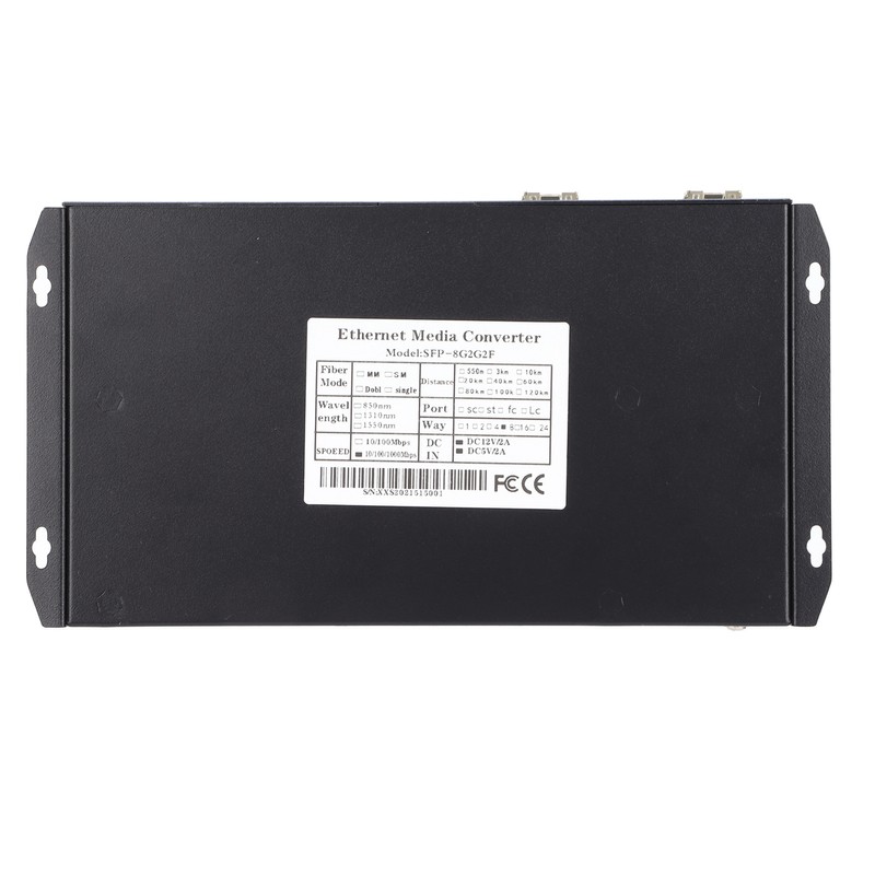 Ethernet Media Converter Twisted Pair RJ45 10/100/1000M 2 Optical Fiber