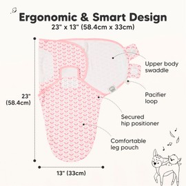 3-Pack Organic Baby Swaddle Sleep Sacks - Swaddles for Newborns, Infant 3-6 Months, Baby Girls, Boys, Soft & Snug Newborn Sleep Sack, Nursery Swaddling Blankets (Blossom, L)