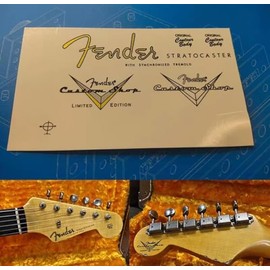 2PCS Suitable For Fender Custom Shop Electric Guitar Head Logo Water Transfer Printing Trademark Sticker, RemovableFilm (ST60-ST61-ST62)
