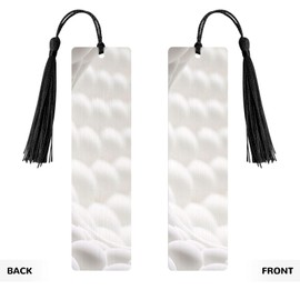 White Dot Pattern3 Print Wooden Bookmark with Tassel Funny Book Mark for Book Lovers Writers Readers