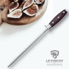 LEVINCHY 10 inch Honing Steel with Pakkawood Handle, Knife Sharpener