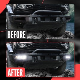 Xomzema LED Fog Lights Assembly, LED Modular Bumper Fog Lights Kit Daytime Running Lights Amber/Clear Fog Lights Assemblies for Ford Bronco 2021 2022 2023 2024 2/4 Door