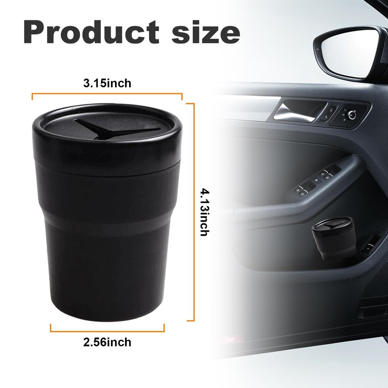 Car Trash Can with Lid, Mini Portable Leakproof Auto Garbage