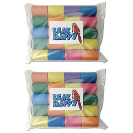Beak Happy Bird Toy 1.5" x 1" Bagel Tube Talon Toy Parrot Toy Part Colorful Cardboard Tube (2 Packs (40 Bagels))