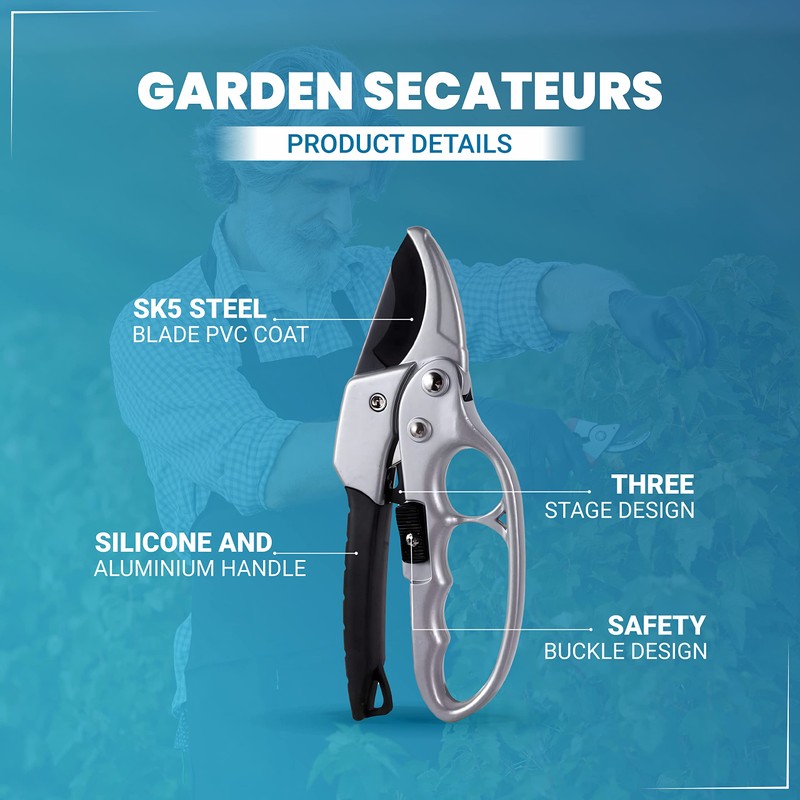 ORGA ECO-FRIENDLY Garden Secateurs, Professional Pruning Shears with Sharp and