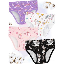 BliBliTaTa Girls' Underwear,Soft Cotton Tagless Panties for Toddlers' & Little Kids' Comfort,Breathable Briefs in Sizes 18-24 Months,2T,3T,4T,5T,6T,7,8,10,12 Years Old,8-Pack Leaves-4T