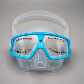 UMMY Freediving Mask Reef Leaf Freediving Skin Diving Snorkel Barediving (Blue x Clear)