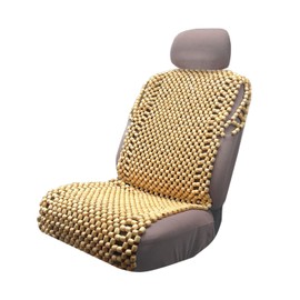 VaygWay Beaded Seat Cushion Car Driver Seat Cover with Durable & Double Strung Natural Wood Beads- Cooling Comfort Ventilated Massaging Support Cushion for Cars, Trucks & Office Chairs