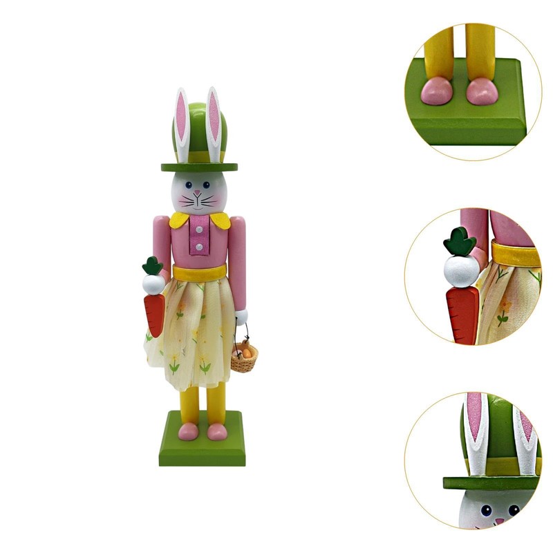 Perfeclan Easter Bunny Nutcracker Decor Nutcracker Figure, Traditional Rabbit Decoration