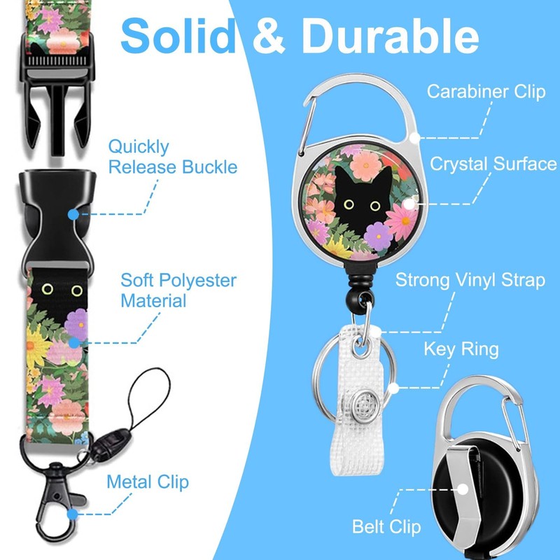 Lanyard with Card Holder, Retractable Lanyard Neck Strap, Retractable Badge