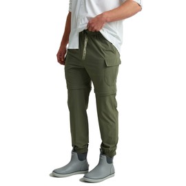 HUK Standard Creekbed Convertible, Performance Zip Off Fishing Pants for Men, Moss