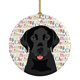 Caroline's Treasures Labrador Retriever Black #3 Christmas Ceramic Ornament Christmas Tree Hanging Decorations for Home Christmas Holiday, Party, Gift, 3 in, Multicolor