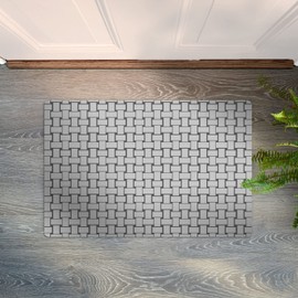 Shape28 Small Area Rug Mat Ultra-Thin Kitchen Rug Entrance Mat with Non Slip Rubber Backing Size 28 inches x 20 inches Color Gray Design 6M