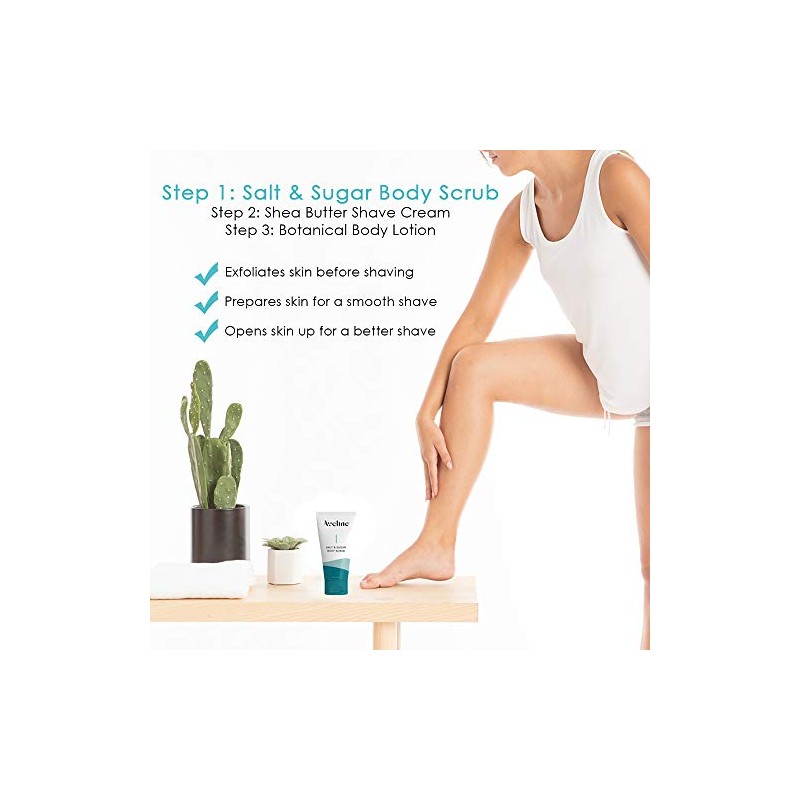 Aveline Exfoliante Exfoliante Corporal para Mujer con Sal y azúcar,