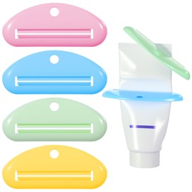 Tyqour 4PCS Toothpaste Tube Squeezer Roller Tool, Toothpaste Squeezer Dispenser for Bathroom, Suitable for Toothpaste, Cream, Cosmetics and Paint (Colorful)