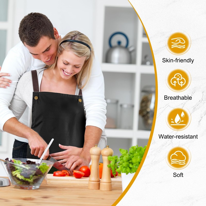 APRONPANDA Waterproof Aprons for Women and Men, Cooking Working Chef