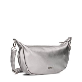 Zwei Mademoiselle.M M70 Women's Moon Bag 4 Litre Trendy Bag in Crescent Shape Versatile as Bum Bag Crossbody Bag Evening Bag Shoulder Bag, silver
