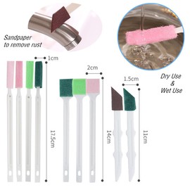 RuiChy 17 Piece Crevice Brush Groove Brush Multi-functional Cup Brush Window Sash Air Conditioner Cleaning Brush for Window Groove Gap Groove Corner Water Bottle Keybod Cleaning Tool No Missing Blind