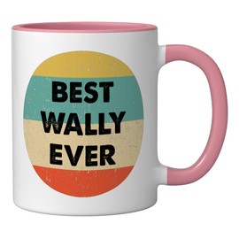 Wally Name Ceramic Mug, Pink/White